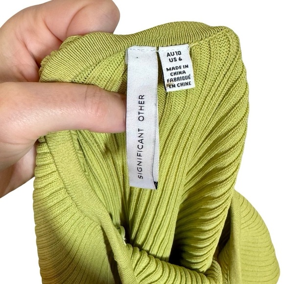 Significant Other Skye Cutout Ribbed Backless Midi Dress In Avocado sz:AU10/US6 - Picture 12 of 16